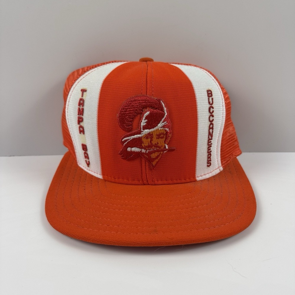 Vintage AJD Lucky Stripes 80's Tampa Bay Buccaneers Hat Snapback Creamsicle USA